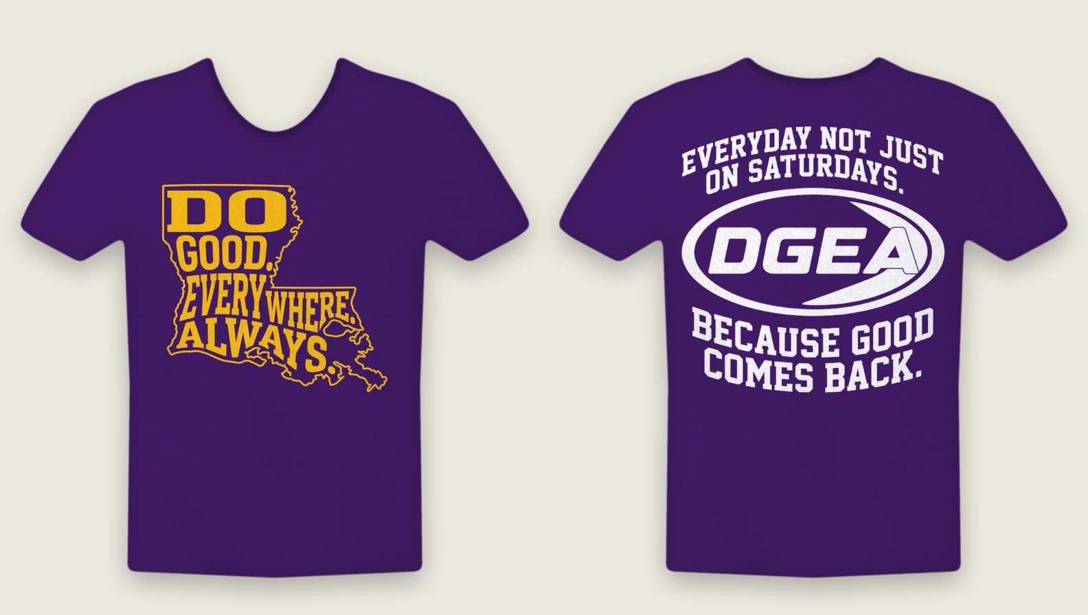 State of Louisiana tee, Purple and Gold