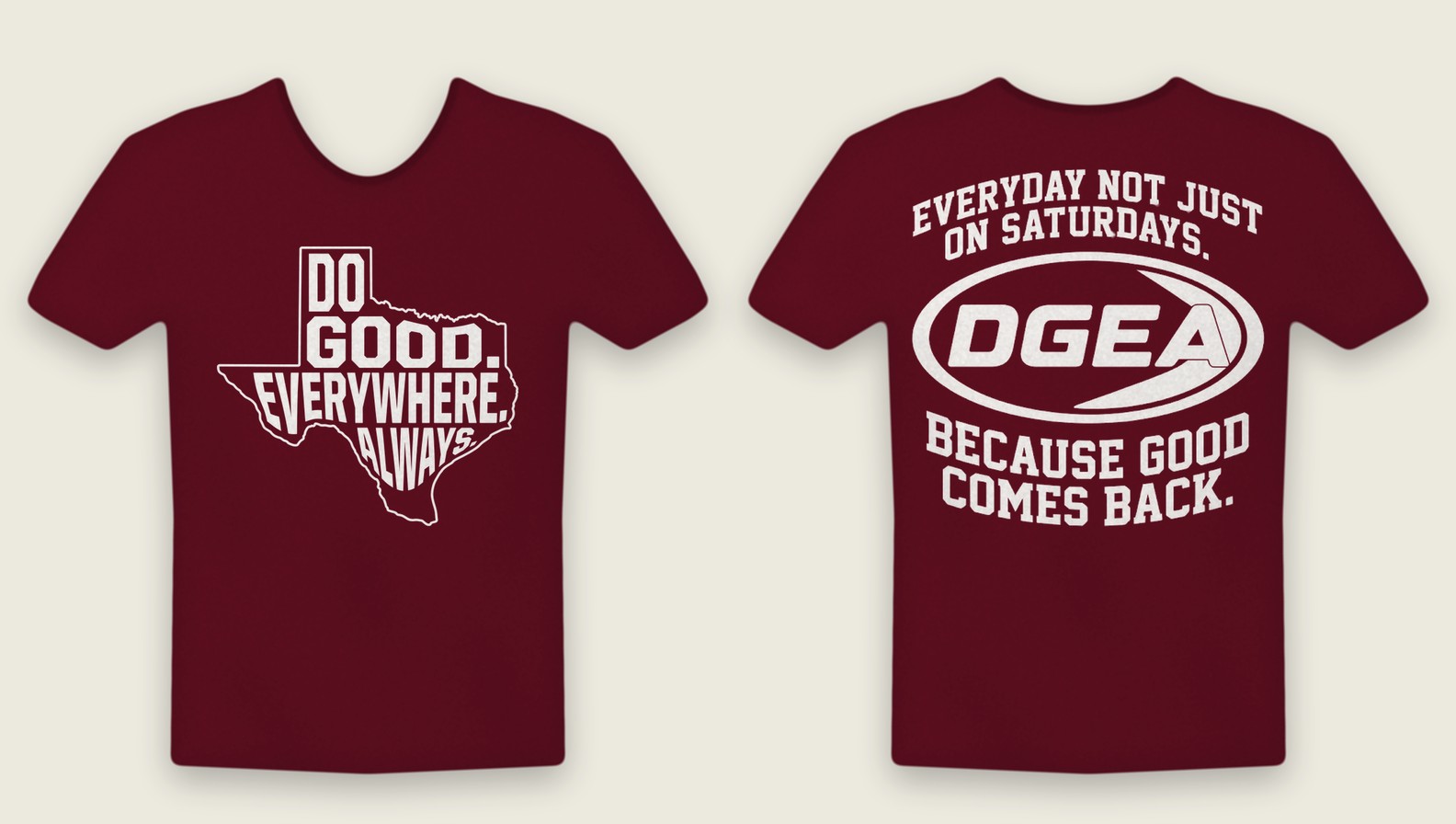 State of Texas tee, Maroon and White